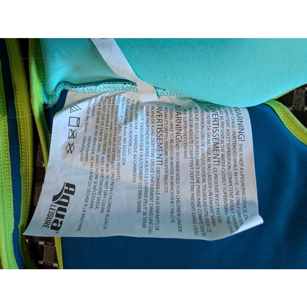Boys SwimSchool Swim Vest 4T Blue Green Only Worn A Few Times - Picture 5 of 8